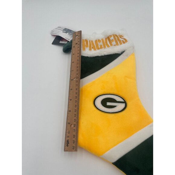 Green Bay Packers NFL Christmas Stocking 19" Plush Fleece Holiday Decor By FOCO - Picture 4 of 6